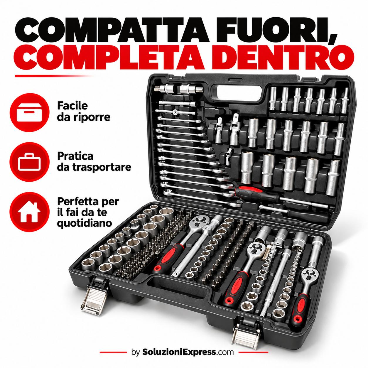 Kit attrezzi compatto e facile da trasportare